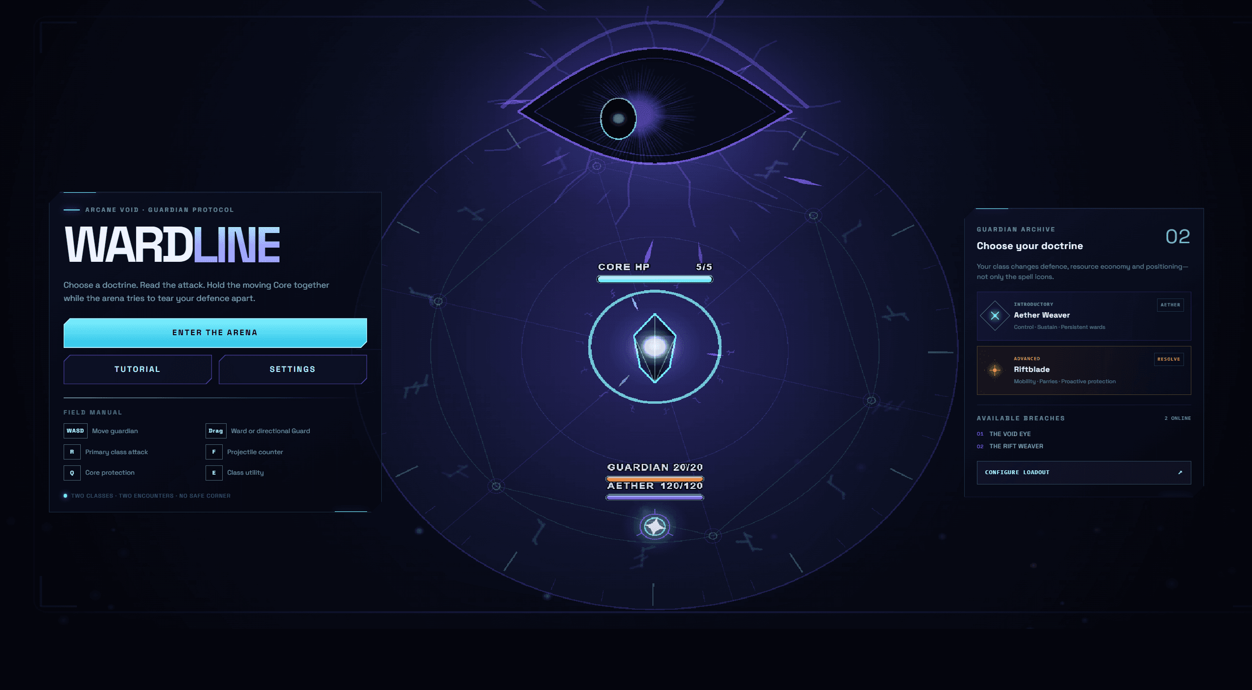 Captură de ecran a site-ului Wardline — Altele, realizat de Myriad Tech